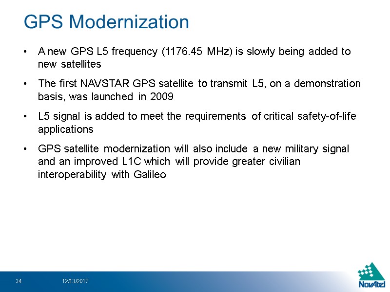 A new GPS L5 frequency (1176.45 MHz) is slowly being added to new satellites